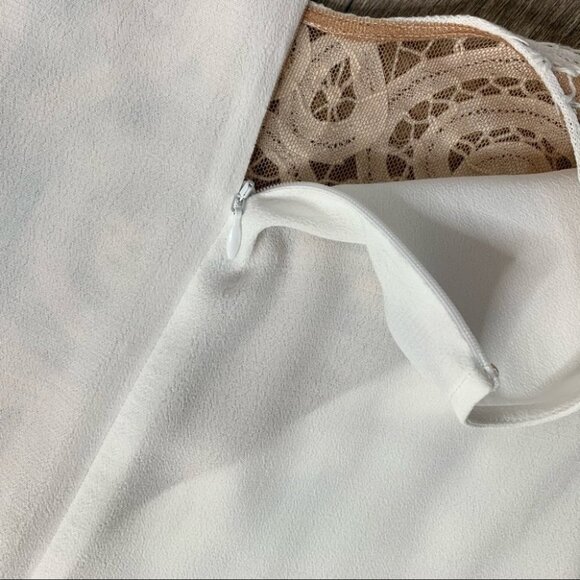 For Love and Lemons Valentina Mini Dress Lace  Flare Sleeve Lace Crochet White - Picture 12 of 16